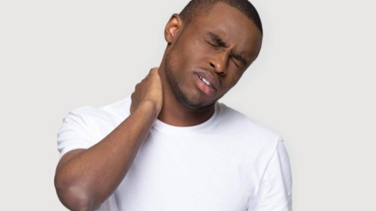 Guy with neck pain